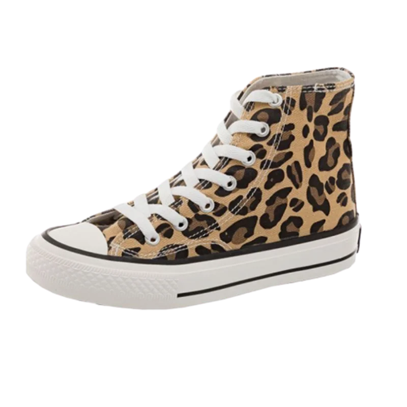 

ClassicLeopard print Women's Canvas Shoes High Top Female Sneakers Casual Platform Vulcanized Trainers Shoes Women Espadrilles