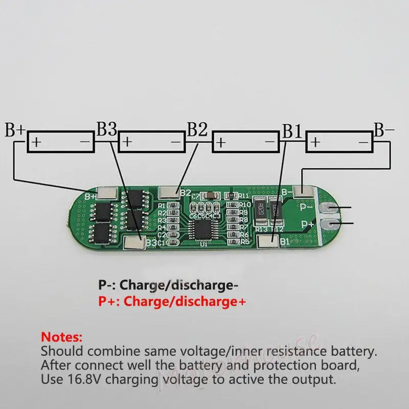 Плата PCB для защиты от замыкания батареи 4 упаковок 18650 литиевая батарея 14 8 V 16 |