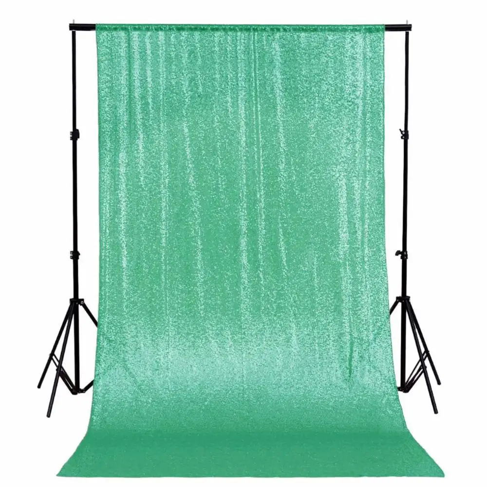 Light Green Блесток фон занавес радужные Свадебные украшения белого цвета 24x120 дюймов фото фон занавес s сценический Backdrops-M190921 - Цвет: Light Green