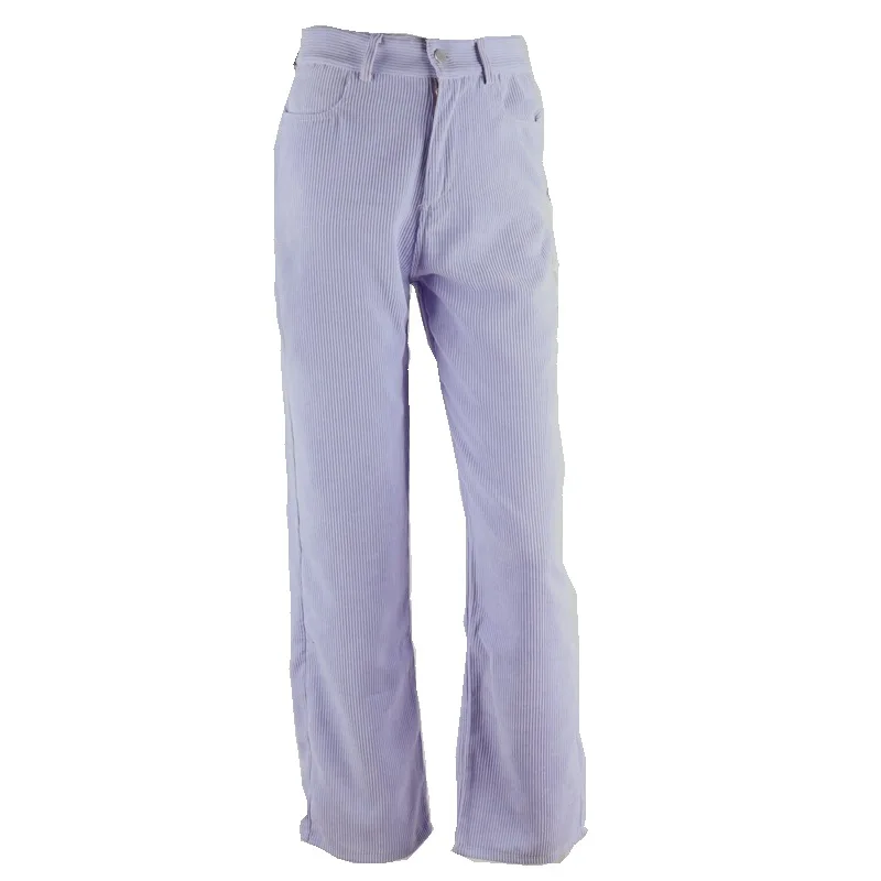 

Women Cargo Pants Aesthetic Straight-down wick velvet pants high waist pouple elegant casual coaruroy toursers female