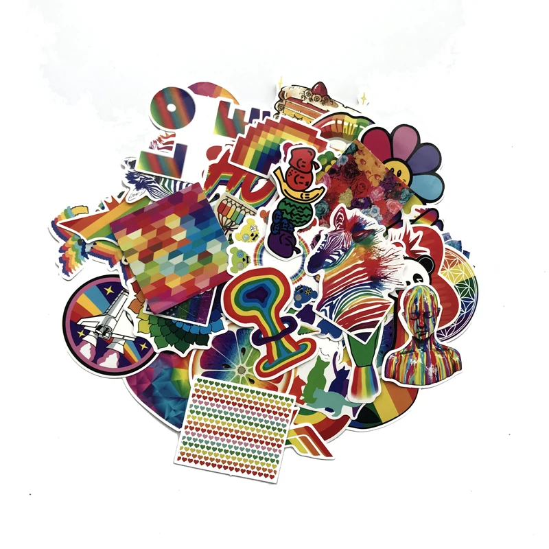 Радужные граффити наклейки TD ZW 60 шт./лот для детей на ноутбук чемодан гитару