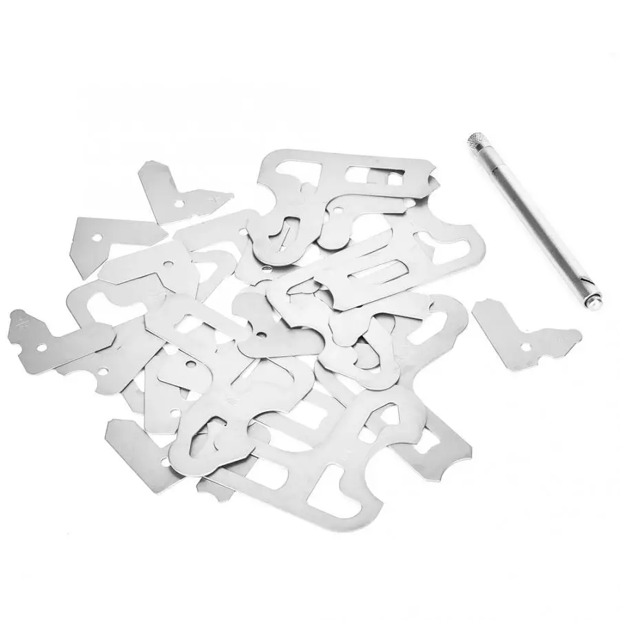 Measuring Tools 17pcs Stainless Steel Radius Gauge Set Fractional 1/64-1/2 Inch With Holder Angle Ruler | Инструменты