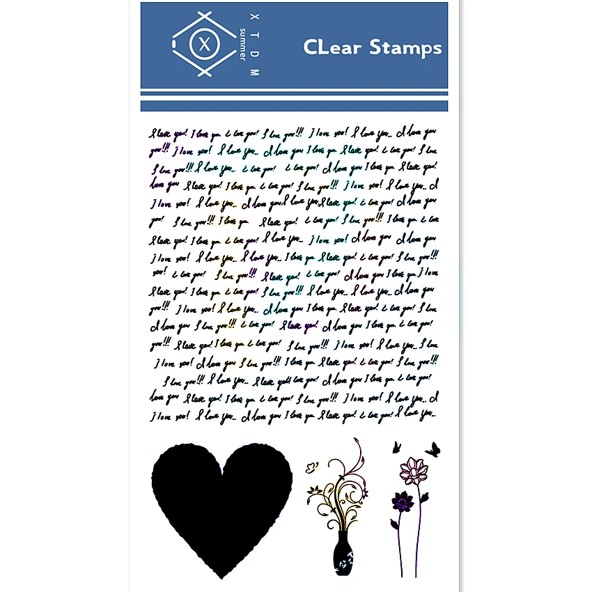 

11*16CM Love text Transparent Clear Stamps / Silicone Seals Roller Stamp for DIY scrapbooking photo album/Card Making