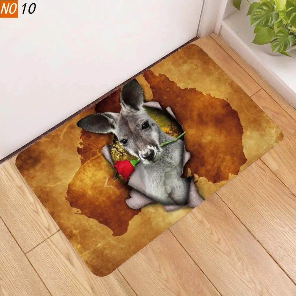 Противоскользящий коврик OIMG для ванной с 3D принтом лошади кенгуру коала