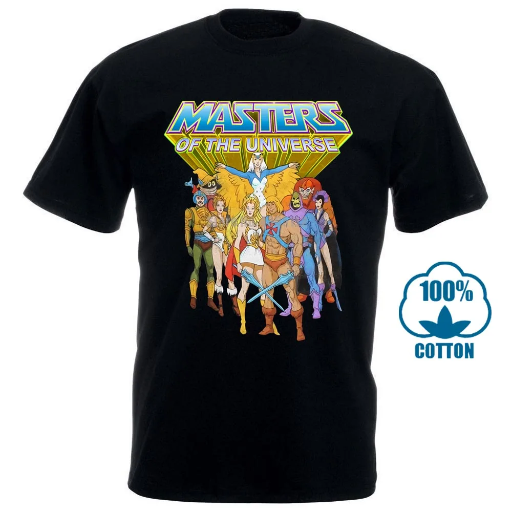 Черный He Man Masters Of The Universe Group Мужская и серая футболка - Цвет: Черный