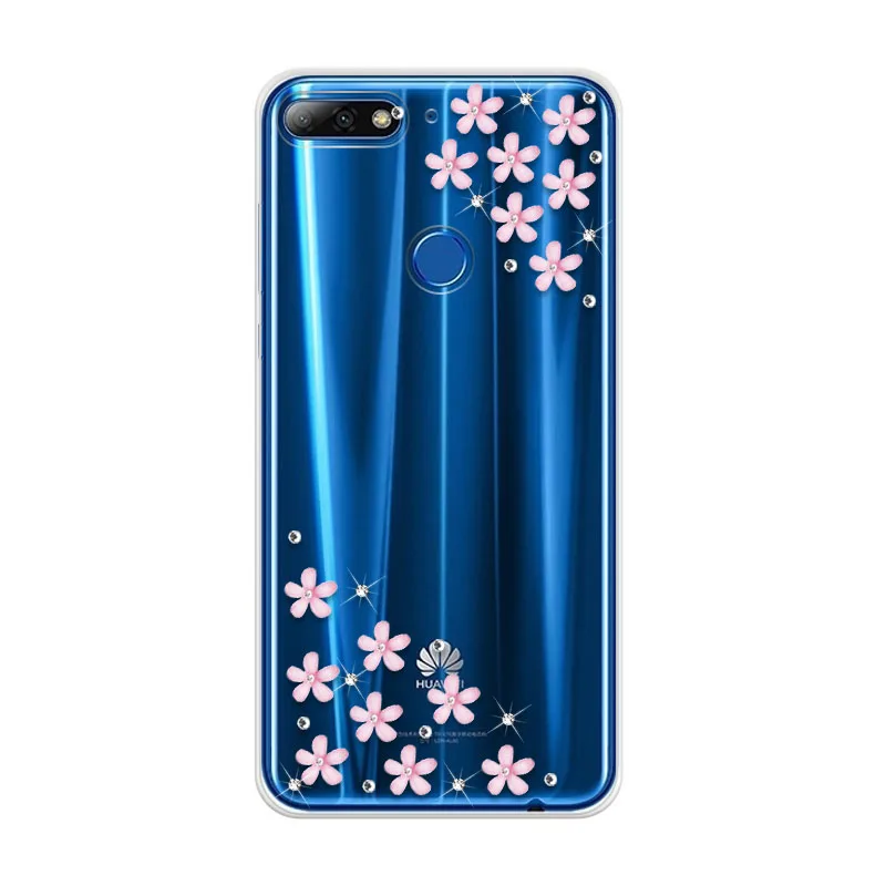 

For funda Huawei y7 Y 7 2018 Case Luxury Bling Silicone Cute Cartoon Phone Cases Soft TPU Cover on for Huawei Y7 Prime 2018 Case