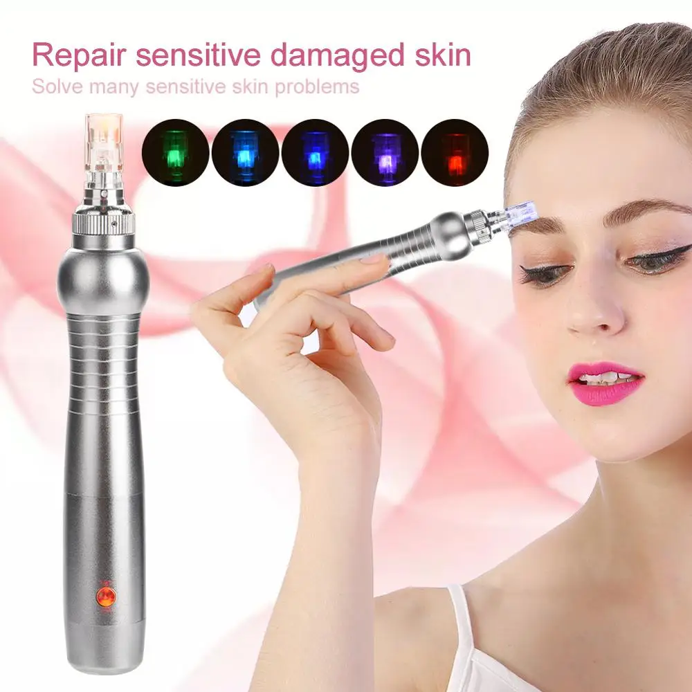 

5 Levels 3D Electric Microblading Pen Skin Anti-aging Acne Wrinkle Removal MTS Insert 7 LED Color Light Photon Stainless Steel