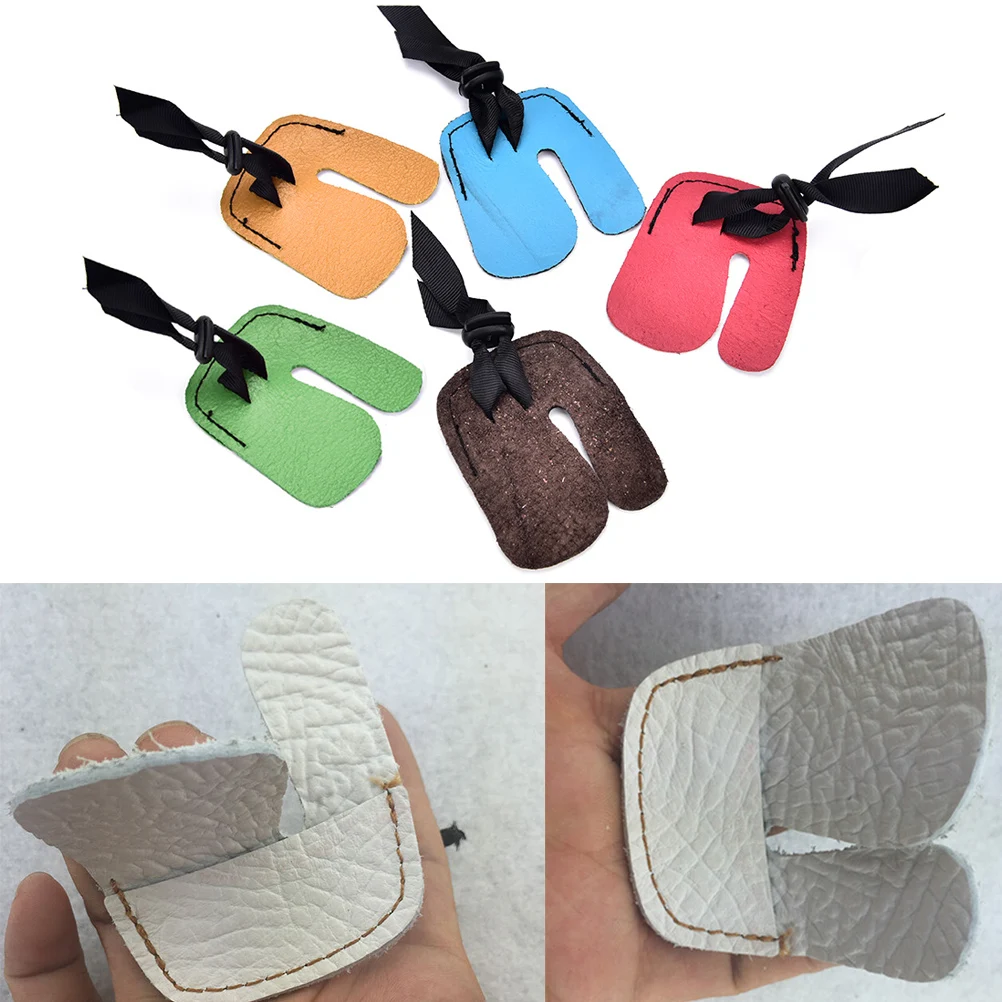 

1 PCS PU Leather Finger Protector Archery Finger Guard Protection Pad Glove Tab Bow Shooting Wholesale Random Color