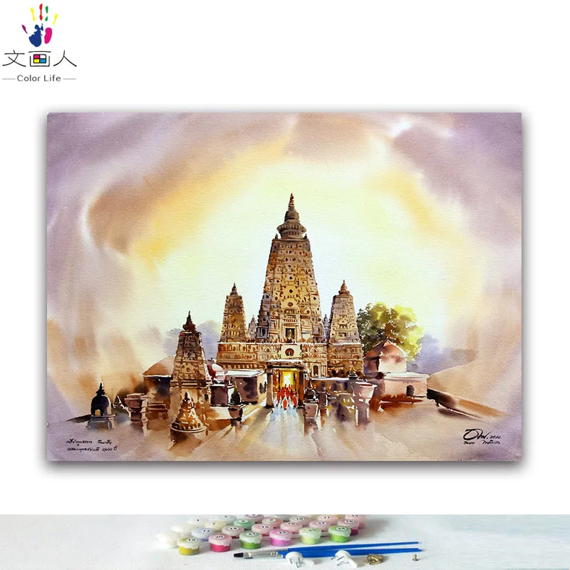 DIY картинки для раскраски по номерам с Дворцовой картинкой Рисование картины в