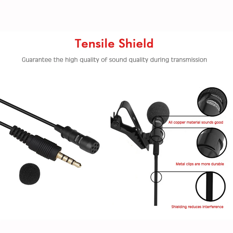 Проводной конденсаторный мини-микрофон на зажиме разъем 3 5 мм | Электроника