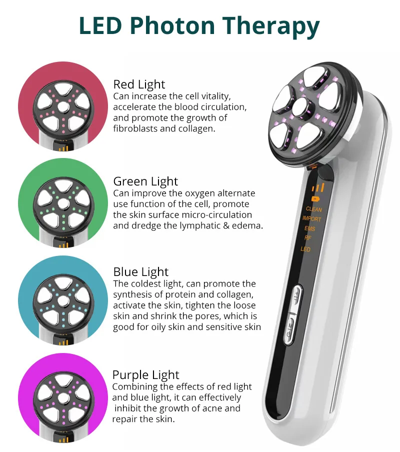 

Radio Frequency Beauty Devices Skin Care RF Lifting Machine EMS LED Photon Rejuvenation Massager for Face Home Spa