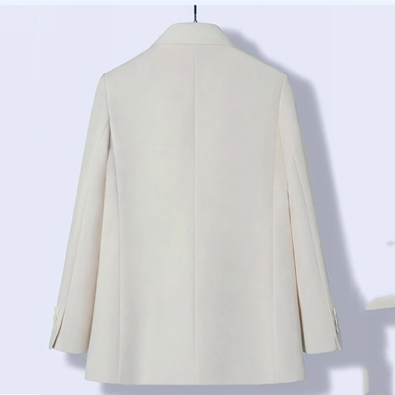 

LANMREM New Women Blazers White Thin Small Coat Design Sense Lapel Long Sleeve Loose T Fashion Tide autumn winter 2021 2P2506