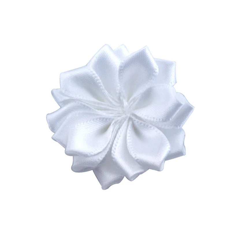 28-10pcs Nishine 1," 10 шт./лот 16 Petaled атлас с розочками лента цветы с жемчужной кнопкой используется для повязка на голову" сделай сам "заколки аксессуары для волос - Цвет: 28-10pcs