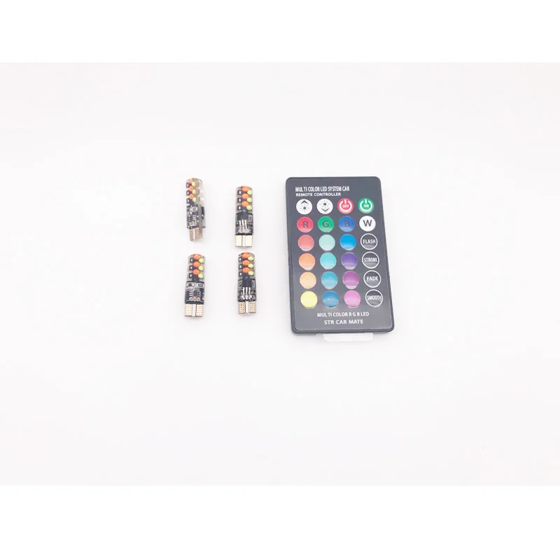 Светодиодный светильник W5W T10 RGB Универсальный Автомобильный цветной