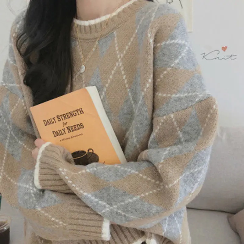 

Pullover Women's Sweater Autumn New Retro Lazy Style Loose Student Bottomed Sweater
