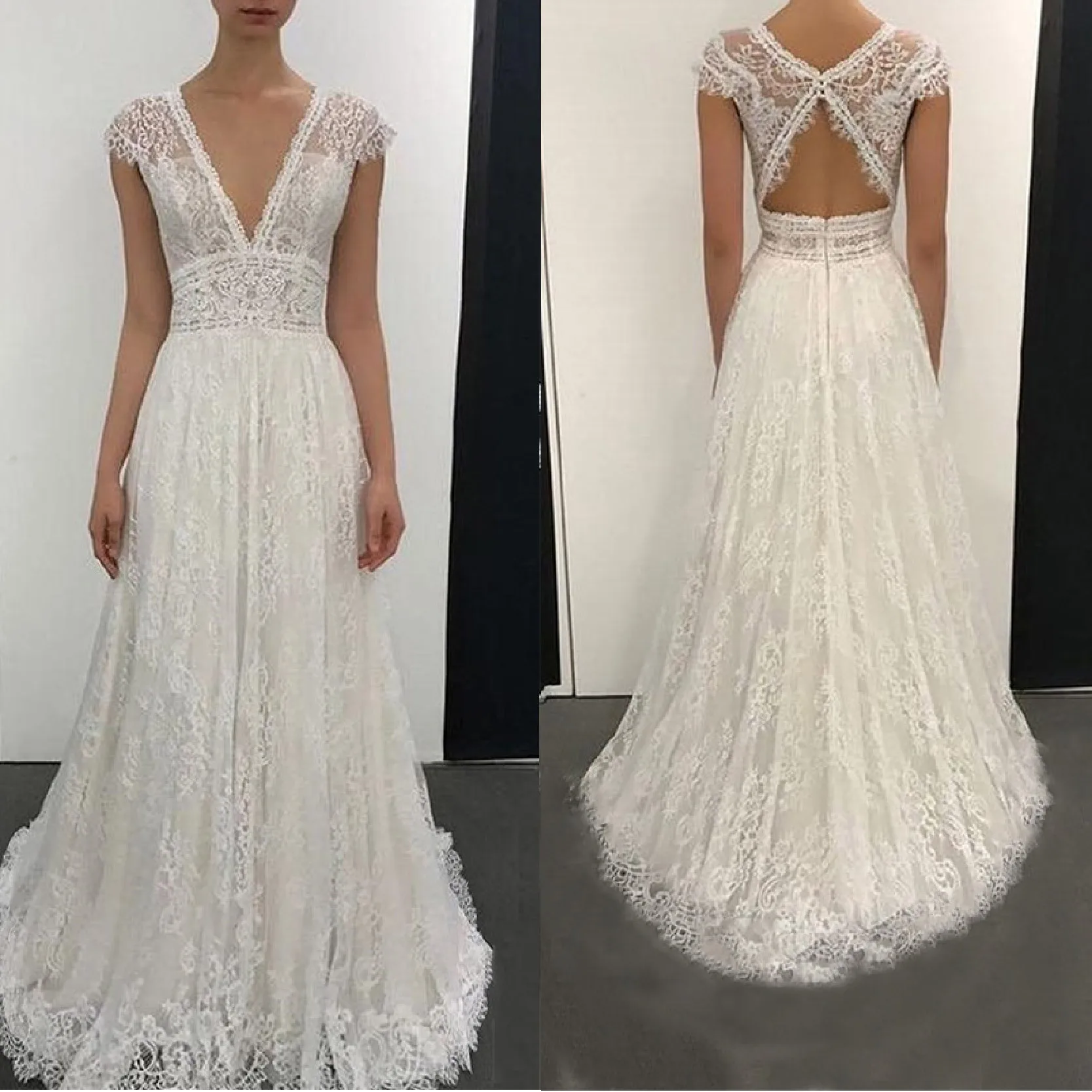 

Bridesmaid Dresses Sexy Lace V-Neck Backless Hollow Evening Prom Wedding Party Vintage Vibes Robes De Cocktail Vestido