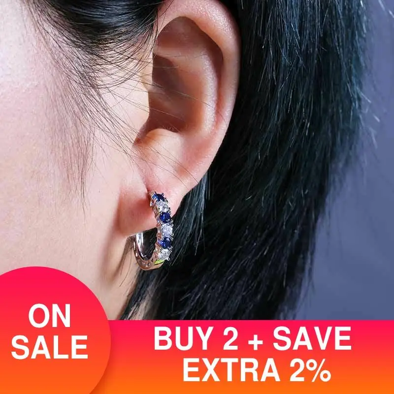 2021 новый тренд синего и серебряного цвета Цвет круглый 925 стерлингового серебра