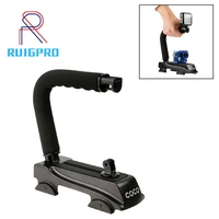 c shaped holder grip video handheld gimbal stabilizer for dslr nikon canon sony camera and light portable steadicam for gopro