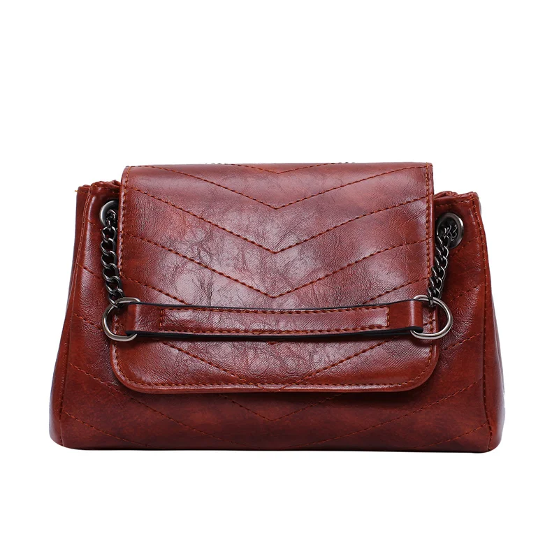 

Solid Color Chain PU Leather Shoulder Bags For Women High Quality Crossbody Messenger Bag Lady Handbags Hand Bag