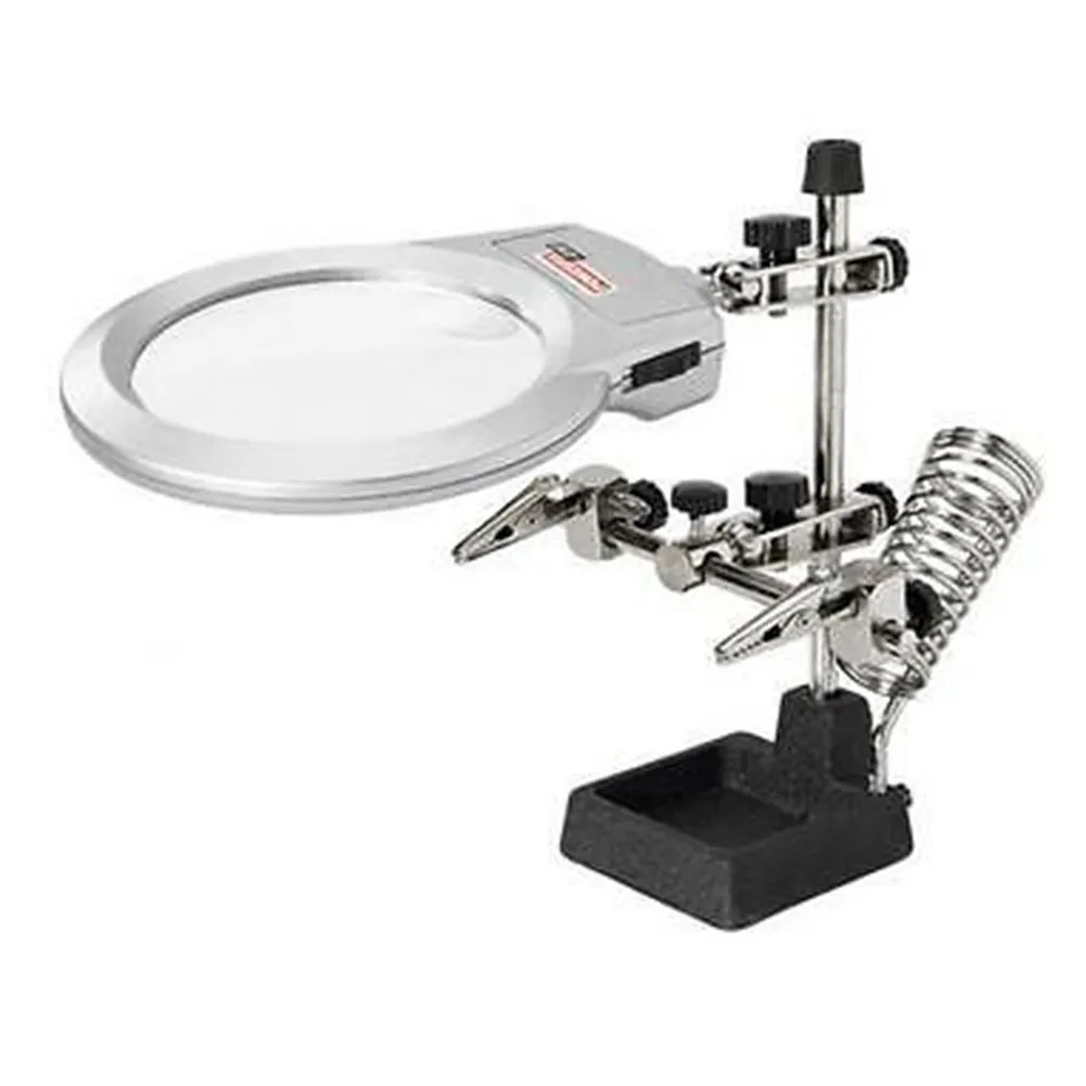 

Helping Tool Soldering Iron Magnifier LED Lights Station Support Clamp