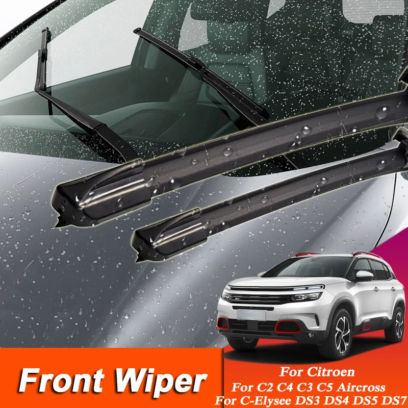 

2pcs Car Wiper Blade Windscreen Wipers For Citroen C-Elysee C5 C4 Aircross DS5 DS7 C2 C3 C5 Rubber Auto Wiper External Accessory