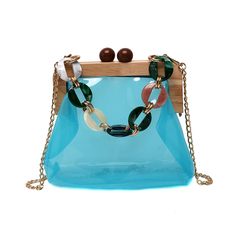 Женская сумка через плечо из ПВХ прозрачная femme totebag Корейская на бретельках