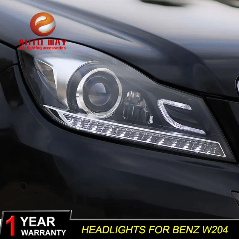 Чехол для стайлинга автомобиля Benz W204 g260 фары 2011-2013 C180 C200 C260 светодиодные DRL линзы