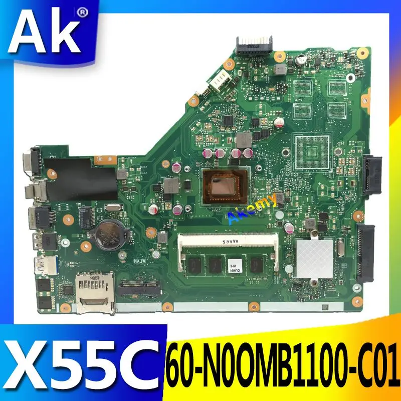 

AK X55C 4GB RAM Memory Mainboard For ASUS X55C X55CR X55V X55VD Laptop motherboard DDR3 60-N0OMB1100-C01 100% Test