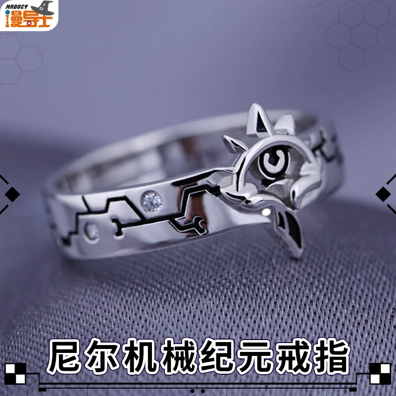 

Anime Finger Ring 925 Silver Adjustable Unisx Cartoon NieR Automata YoRHa No 2 Type B Cosplay Fashion Accessories Xmas Gifts