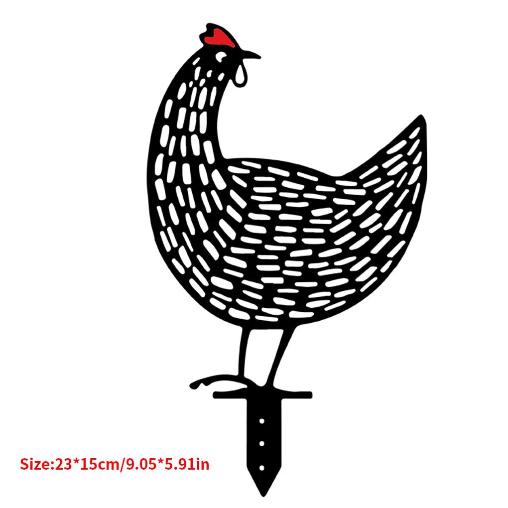 

Chicken Garden Decoration Chicken Yard Art Hen Decoration For Garden Backyard Hollow Hen Stake Waterproof Garden Lawn Decor