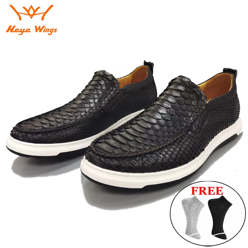 

Мужские кроссовки без шнуровки, повседневные кроссовки из натуральной кожи питона, Новинка лета 2021