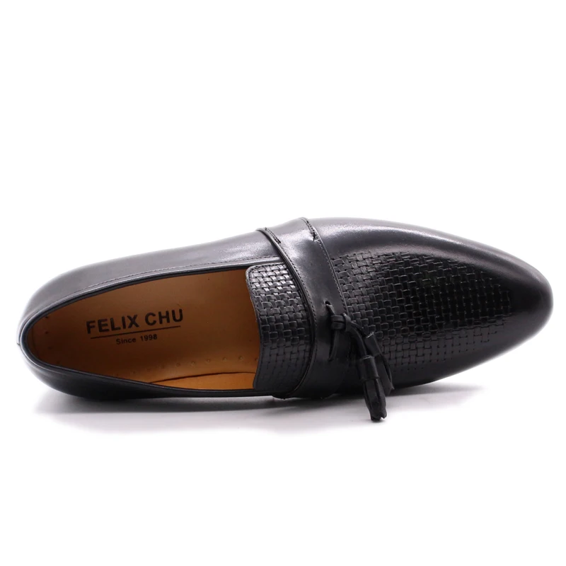 FELIX CHU Men's Tassel Loafers Blue Black Genuine Leather Luxury Brand Casual Shoes Handmade Mens Wedding Comfortable | Обувь