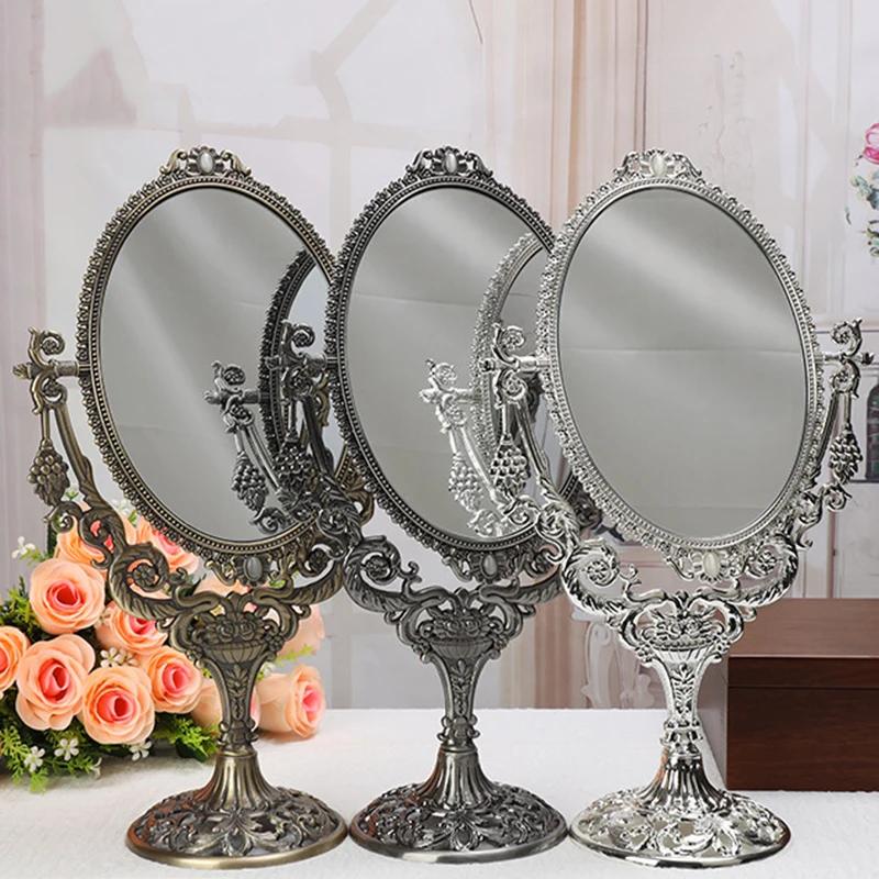 

Frame Mirror Decal Holder Handheld Aesthetic Small Vanity Mirror Round Hand Portable Luxury Flower Wandspiegel Home Design ZJ50