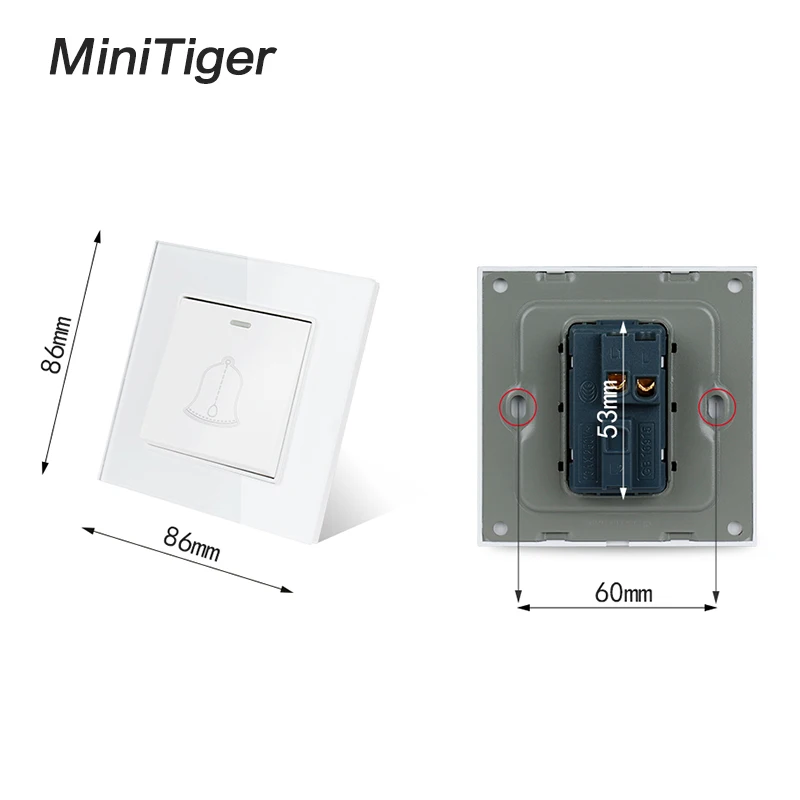 Выключатель дверного звонка Minitiger 16 А роскошная панель из хрустального