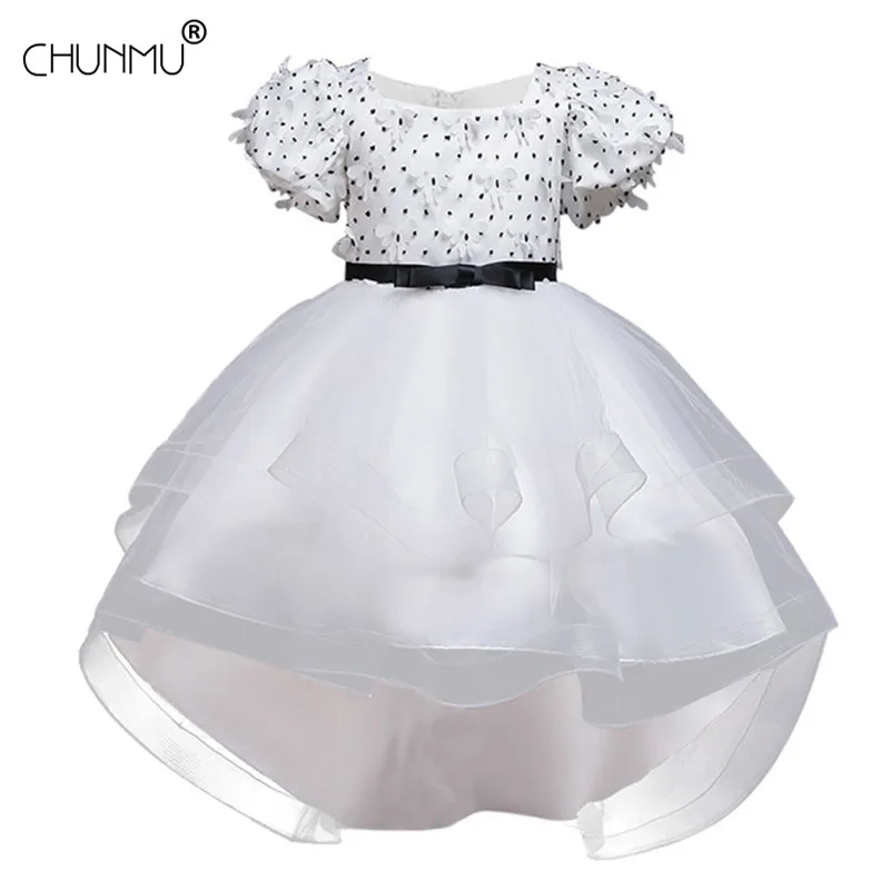 

Детское платье для девочек на свадьбу, фатиновое кружевное платье с вышивкой для девочек нарядное праздничное платье принцессы для детей