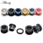 Серьги Alisouy из нержавеющей стали 316L, туннели Для Пирсинга Ушей с винтовым ушком, расширители, ювелирные изделия для пирсинга, 2 шт.