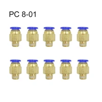 10pcs pc 8 01 air pneumatic 8mm hose tube 9 7mm air pipe connector quick coupling brass fitting male thread wholesale