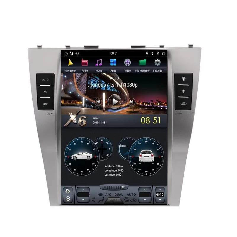 2 din Android 9 0 Автомобильный мультимедийный радиоприемник GPS-навигация для TOYOTA CAMRY 2007