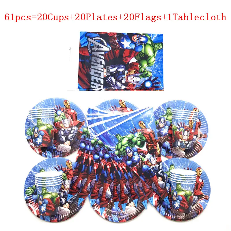 

Superhero Theme Birthday Party Supplies Decoration Kids Disposable Tableware Plate Cup Napkins Boy Baby Shower Favors Tablecloth
