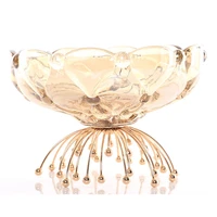 high foot crystal glass fruit plate luxury living room dining table snacks candy plate nordic home kitchen decoration
