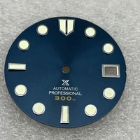 watch parts 28 5mm blue dial super green c3 luminous marks suitable for nh35 automatic movement