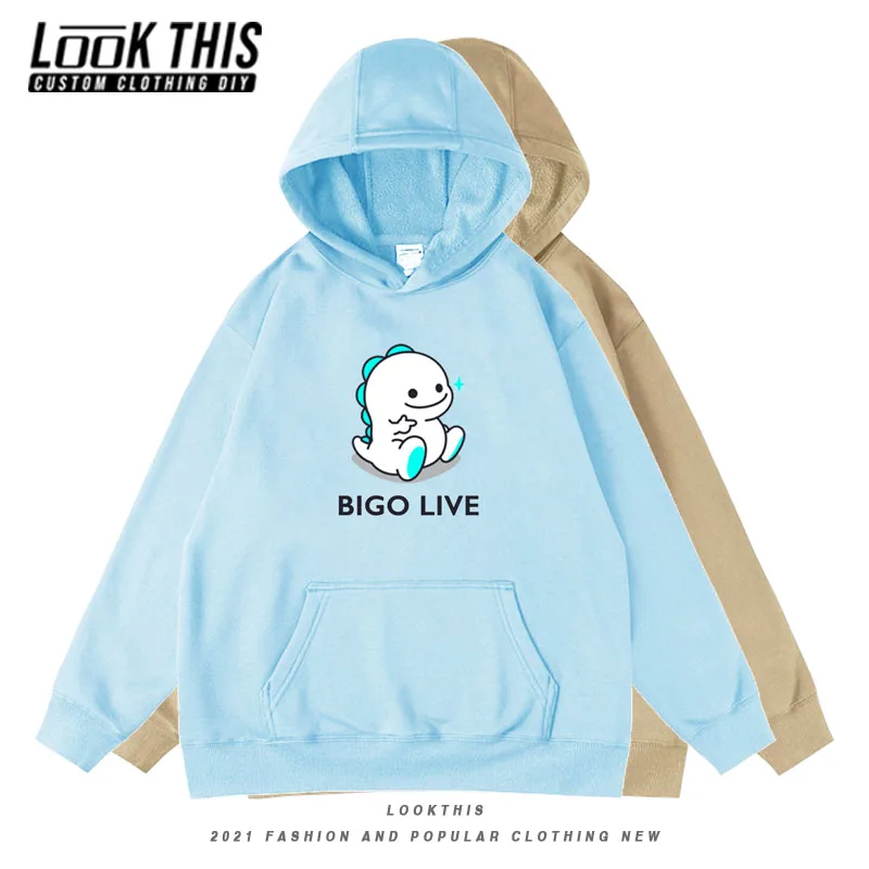 

Толстовка BIGO LIVE мужская оверсайз, милый свитшот с аниме принтом, пуловер для мальчиков-подростков, уличные Топы с капюшоном, популярная Толс...
