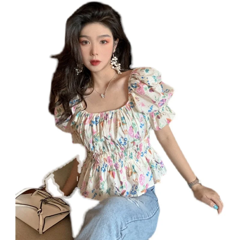 

PPSHD Retro Slimming Two-Way Wear Temperament Waist-Controlled Shirt Top