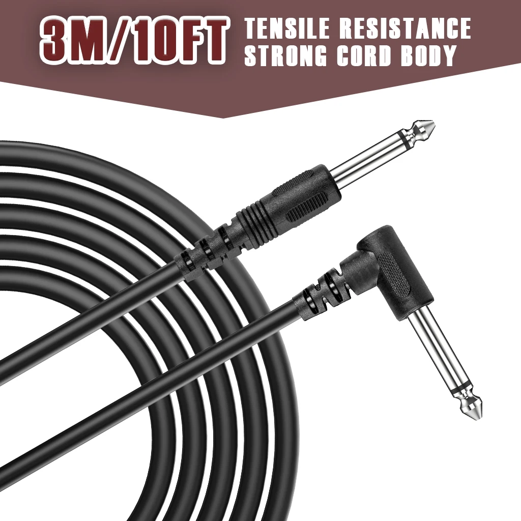 

10FT 3M Guitar Amplifier Cable Cord guitar Guitar Instrument Black Guitar Cable