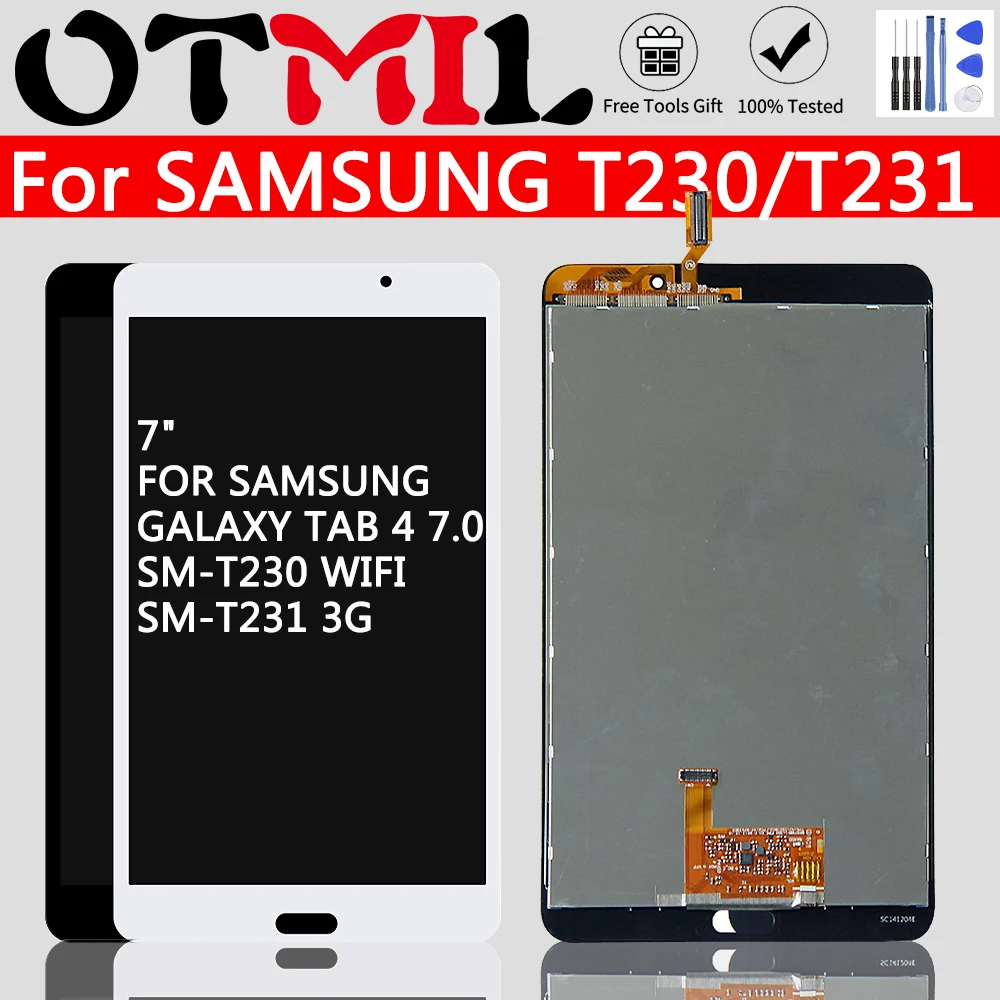 

ЖК-дисплей с сенсорным экраном и рамкой для SAMSUNG Galaxy T230 T231, дигитайзер для Samsung Galaxy Tab 4 7,0