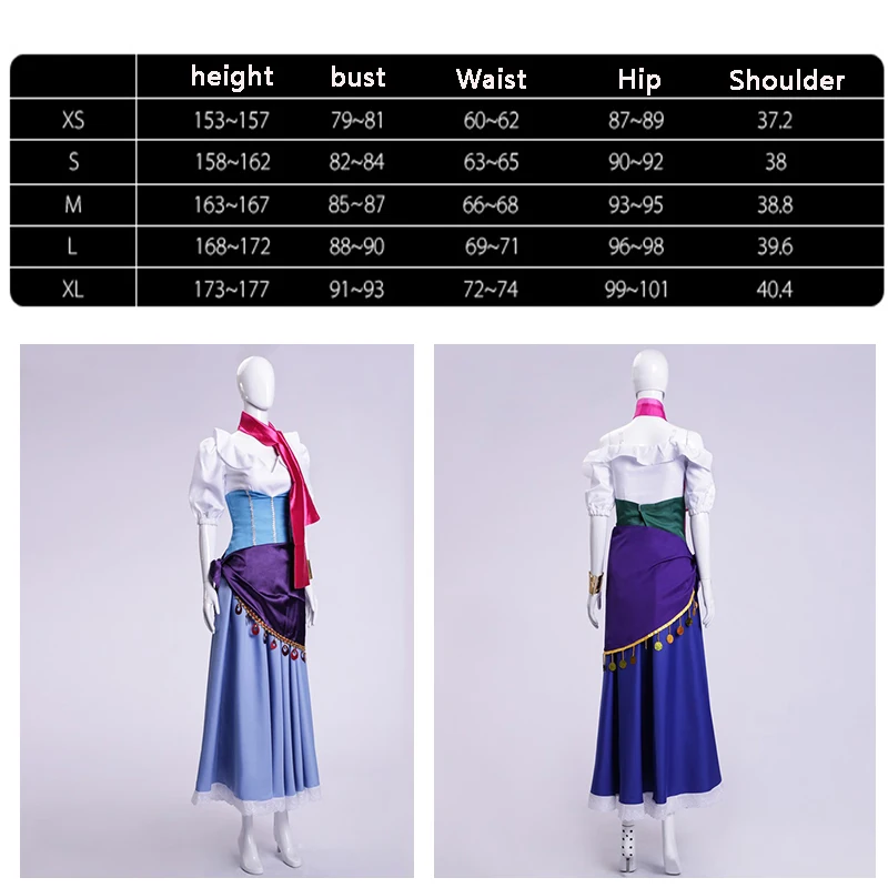 Новинка 2021 костюм для косплея в стиле фильма хунчбэк Нотр дамы эсмералда из