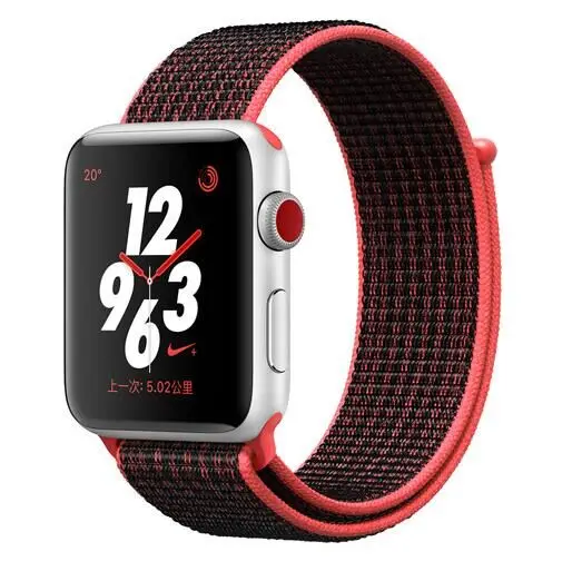 red black Тканые Пояса для Apple Watch band 42 мм 44 мм нейлоновый ремешок Спортивная петля тканевые ремешки для iwatch 5 band 38 мм 40 мм серии 5/4/3/2/1 - Цвет ремешка: red black