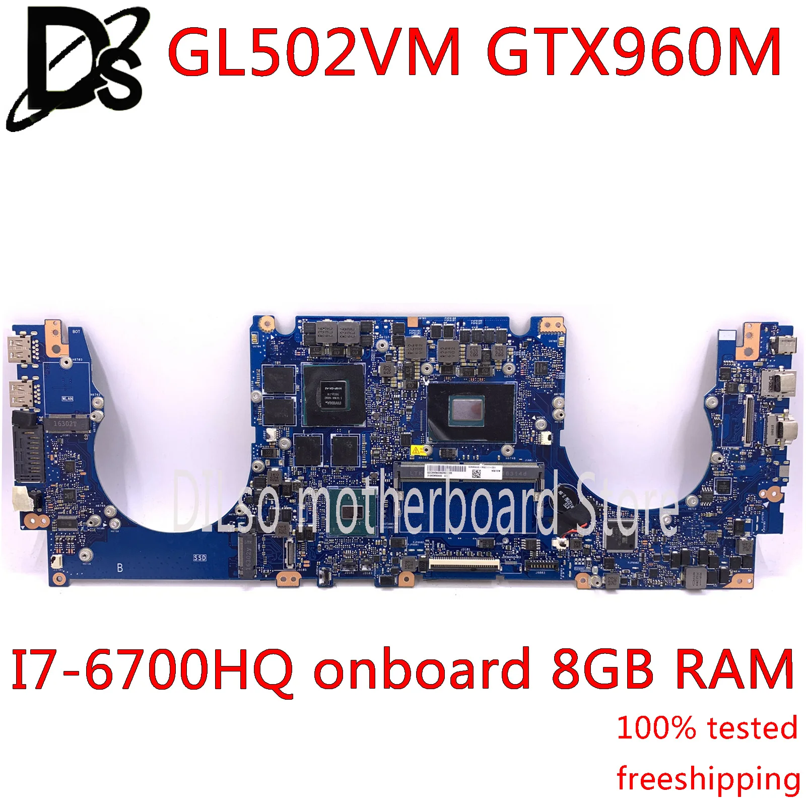 KEFU N501VW материнская плата для ASUS G501VW N501V UX501VW ноутбука i7 6700HQ 8G ram GTX960M 2G 100% оригинал