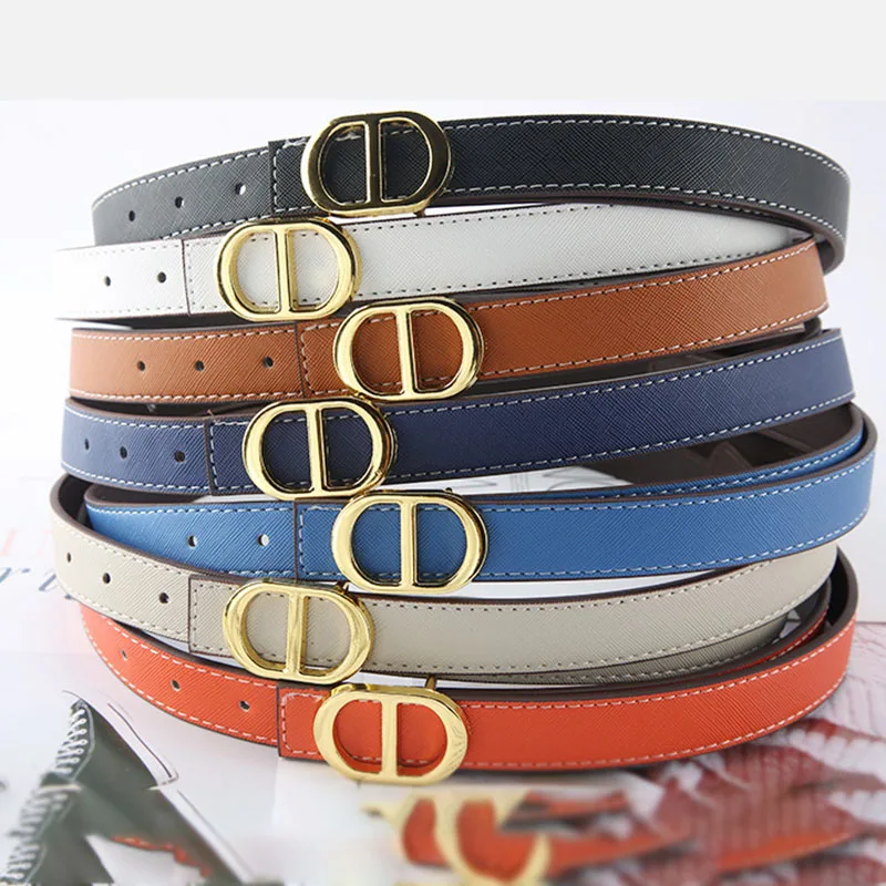 

Luxury Brand Belts For Women Designer C D Buckle Fashion High Quality PU Leather Waist Strap Jeans Black Belt Female Waistband