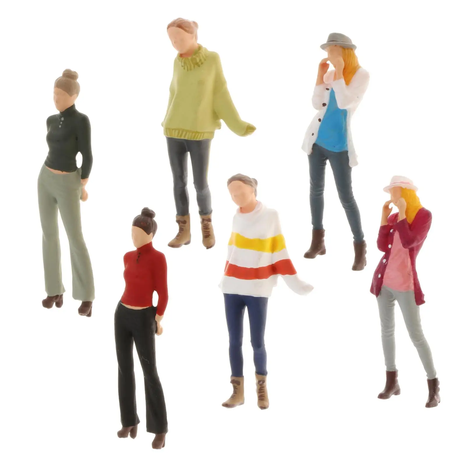 

1PC Mini Diorama Painted Figure Fashion Girl Street Train Layout Collections